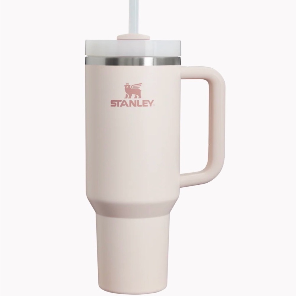 Stanley Cream-Pink Insulated Travel Mug with Handle